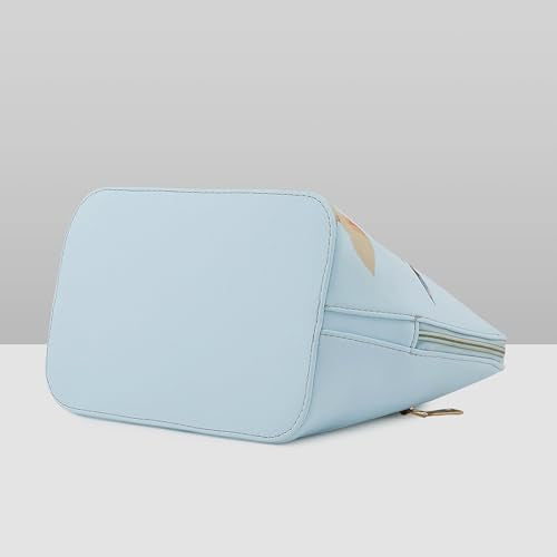 Caprese Alaya Small Satchel Bag for Women | Floral Print Faux Leather Shoulder Bag with Adjustable & Detachable Strap | Versatile Crossbody & Handheld Bag for Work, Travel, and Everyday Use (Blue)