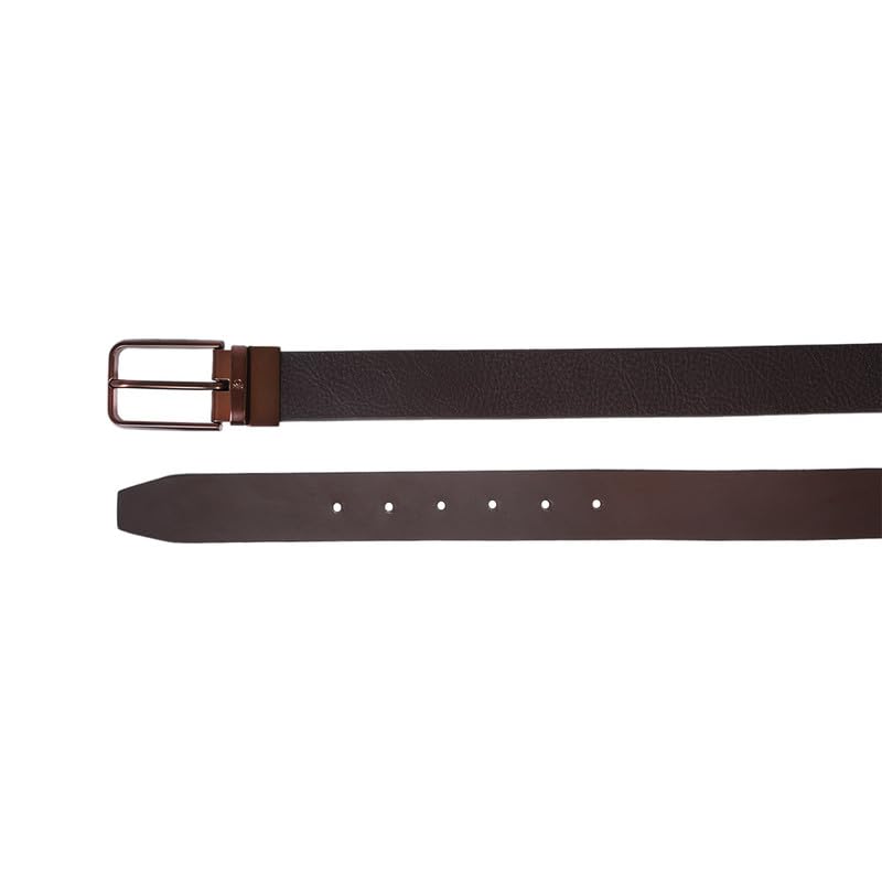 UNITED COLORS OF BENETTON Brown & Brown Men Leather Reversible Belt - Houten, S 80Cm | Pin Closure | Formal Wearability | 28-32 Waist Size