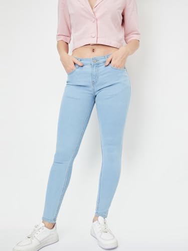 Max Women's Regular Jeans (NOOSN2SF3EPP_Light Blue