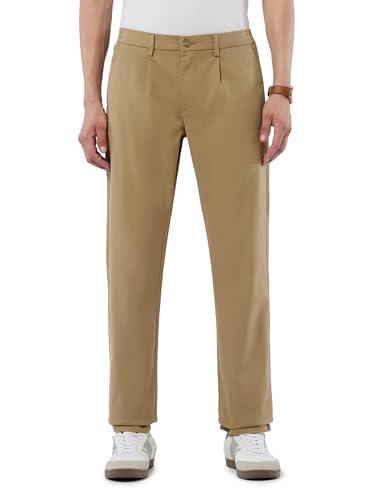U.S.Polo Association Men's Mid Rise Denver Slim Fit Trousers (USTRO159R_Khaki_32)