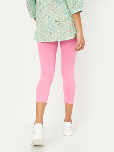Max Women Solid Calf-Length Leggings(Pink_M)