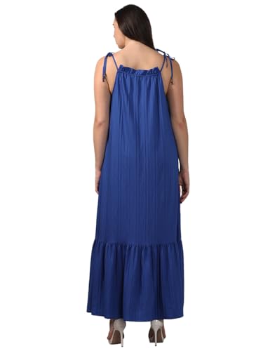 VERO MODA Curve Women's Fit and Flare Blue Dress