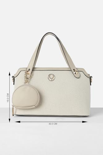 Allen Solly Woman Solid PU Structured Handheld Bag with Tasselled