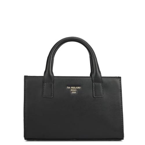 Da Milano Leather Tote Bag for Women - Black (LB-4387A-M)