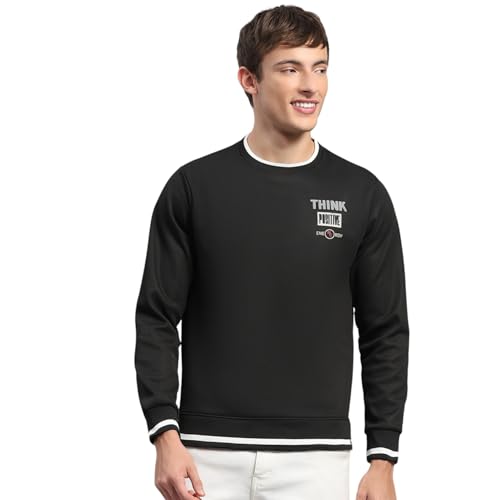 Monte Carlo Mens Regular Fit Printed Pull On Full Sleeve Winter Sweatshirt | Stylish Sweatshirt for Men |Comfortable Casual Winter Wear for Men's Black 3XL (Pack of 1)