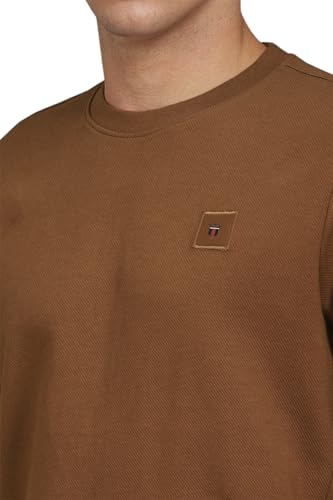 Louis Philippe Men Casual Brown Textured Sweatshirt