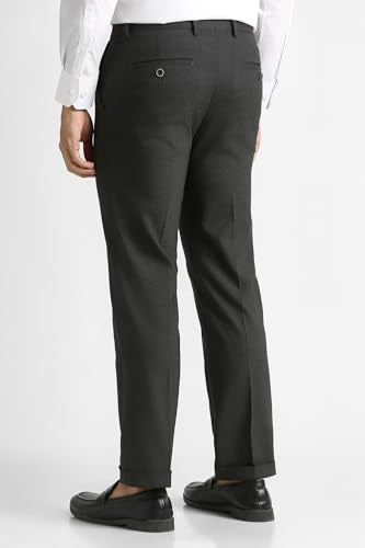 Men Black Solid Trousers
