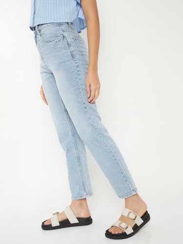 Max Women Washed Slim Straight Fit Jeans (Blue_28)