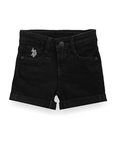 U.S. POLO ASSN. Kids Regular fit Girls Cotton Shorts (UGSRT0082_Black_10-11Y)