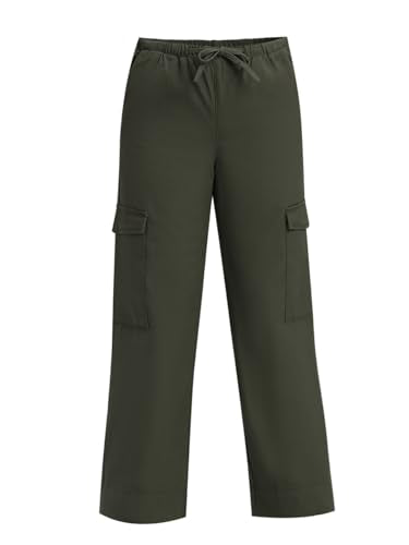 VERO MODA Girl Mid Rise Straight Fit Green Pants