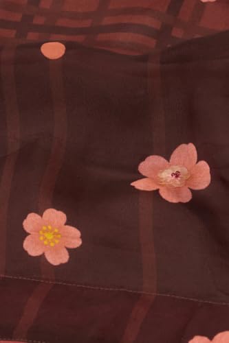 Taneira Brown Sequin Viscose Organza SareeWith Unstitched Blouse(SACP01AD5840-Brown)