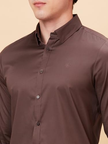 Being Human Garments Mens-Top Shirts Coffee (Size: 3XL)-BHMLS24113-COFFEE