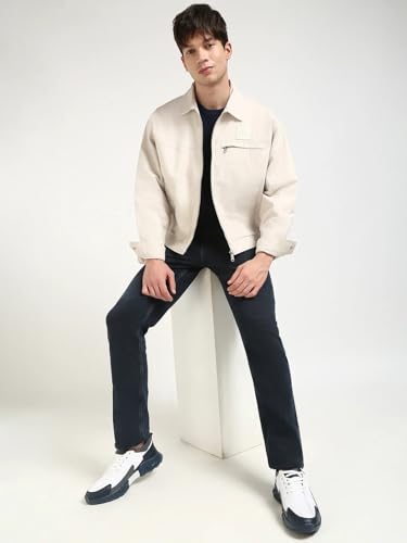 Solid Relaxed Fit Cotton Jacket