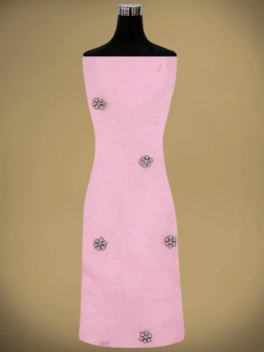 Ada Hand Embroidered Lucknowi Chikankari Unstitched Cotton Dress Material Suit Piece with Dupatta for Women 01A893879 Pink