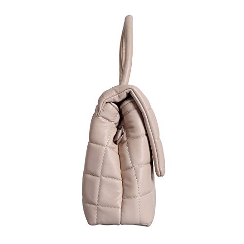 Lino Perros Women Off-White Coloured Quilted Satchel Bag Off White