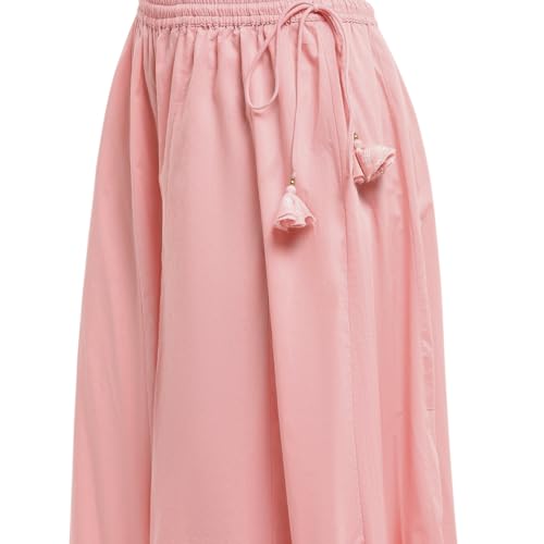 BIBA Women Pink Cotton Floral Strappy Straight Suit Set_44