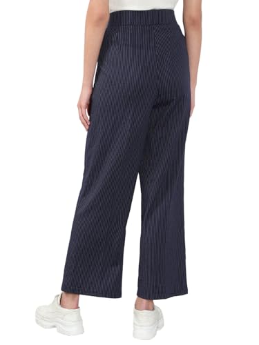 VERO MODA Women's Flared High-Rise Navy Pants