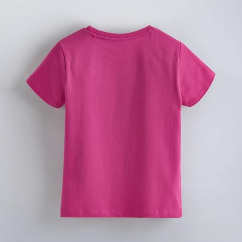 Hopscotch Girls Butterfly Jersey Cotton T-Shirt in Pink Color for Age (7-8 Years)