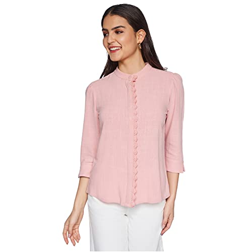 AND Women's Regular Shirt (SS22AS104TLR_Pink 18)