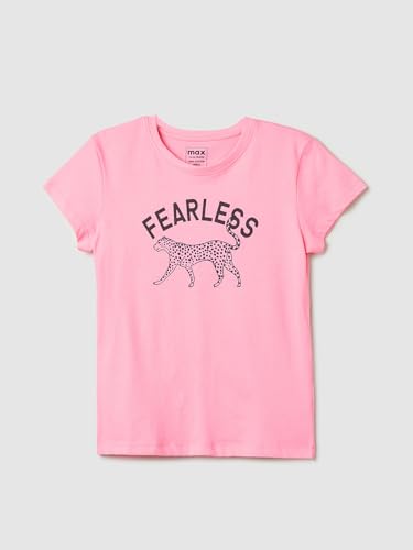 Max Girls Cotton Regular Fit Printed Round Neck Half Sleeve T-Shirt - Pack of 3, Blue, 15-16 Years