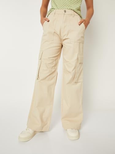 Max Women Solid Cargos (Beige_36)