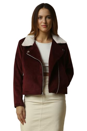 Allen Solly Women's A-Line Coat (AHJKCRGFG97460_Maroon