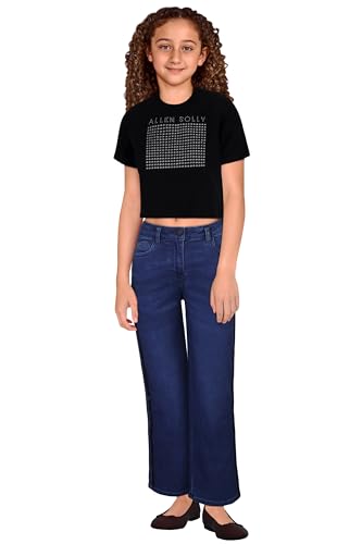 Allen Solly Girl's Regular Fit T-Shirt (AGKCERGFM40908_Black