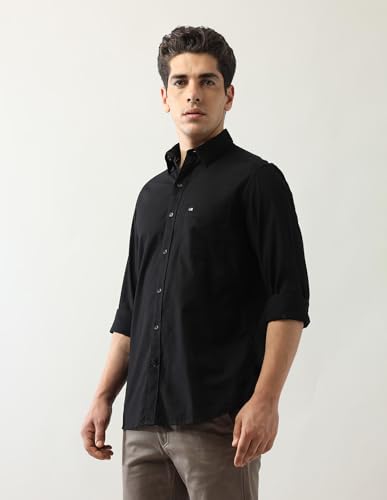 Arrow Sports Men's Regular Fit Shirt (ASAJSH1510_Black