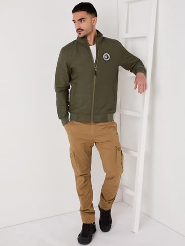 Wildcraft Men Sierra Solid Nylon Blend Collored Casual Quilted Jacket, Full Sleeve - Regular fit, Olive Green, M