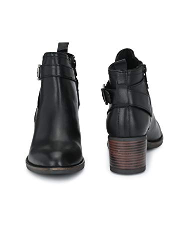 Delize Women mid Heel, Pointed Toe Ankle Boots (36, Black)