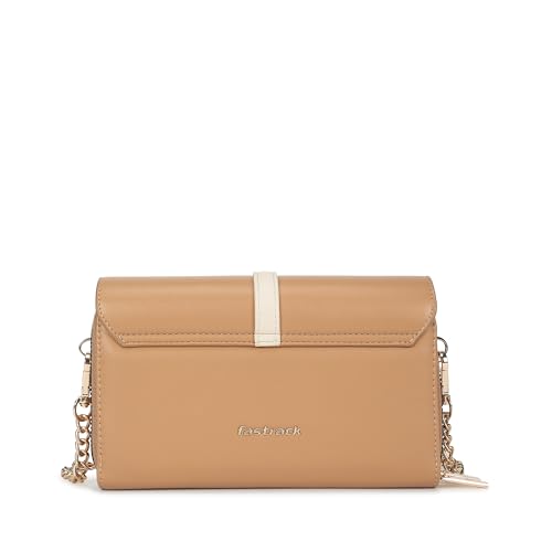 Fastrack Buckle Belle Sling | Faux-Leather Women’s Handbag | Buckle-Detail Flap, Two Compartments, Card Slots, Zipper Pocket & Chain Strap