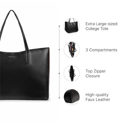 Fastrack Large-sized College Tote Bag for Women, Girls and Ladies