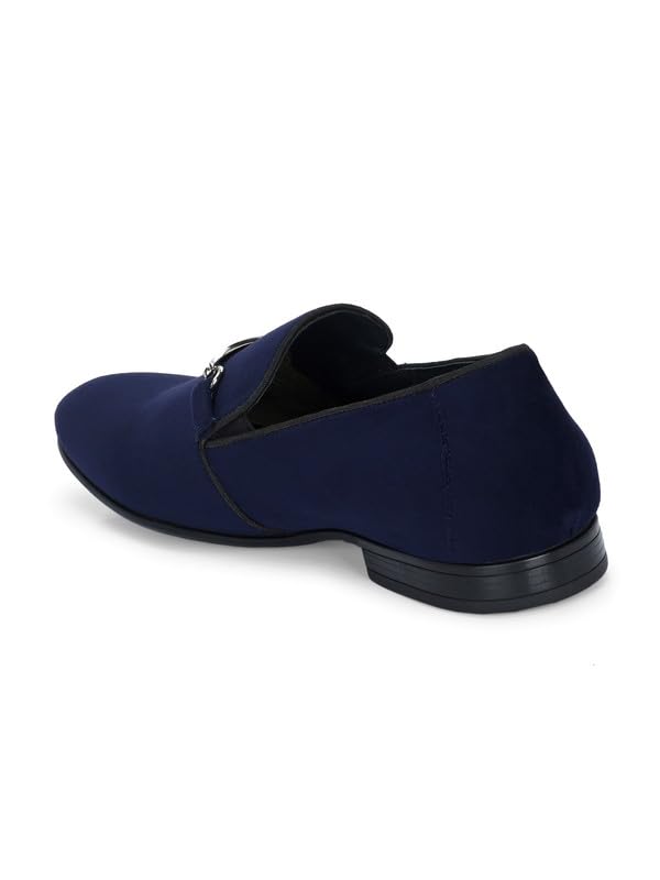 HITZ Men's Blue Leather Slip-On Shoes - UK 11