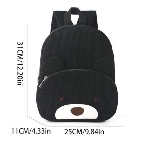 Mastyle® Cute Bear Backpack – Corduroy Primary School Student Schoolbag, Fashion Cartoon Plush Bag