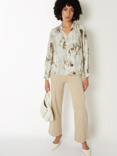 Max Women Printed Blouse (Beige_M)