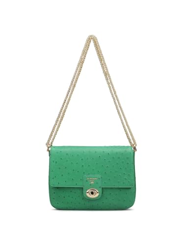 Da Milano Genuine Leather Green Shoulder Bag (00300B) (Small)