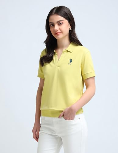 U.S. POLO ASSN. Women's Relaxed Fit T-Shirt (UWAW24PTS142_Yellow