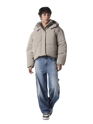 ONLY Women's Solid Regular Fit Grey Jacket