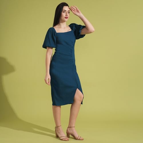 Globus Women Dresses (GS567669_Teal_L)