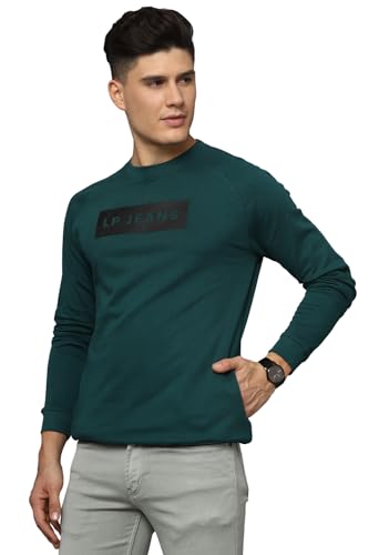Louis Philippe Men Casual Green Graphic Print Sweatshirt