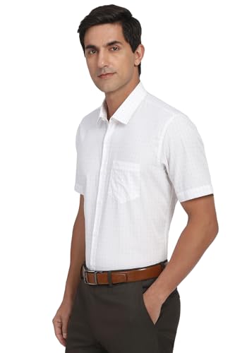 Peter England Men's Regular Fit Shirt (PESHWNUBY18255_White