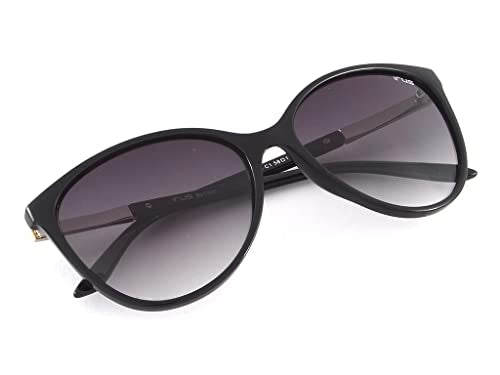 IRUS sunglasses| 100% UV protected | Gradient | Full Rim | Cat Eye | Women | Large | Shiny Black Polycarbonate Frame | Smoke Gradient Polycarbonate Lens
