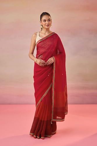 Taneira Women Purple Silk Kota Contemporary Embroidery Saree with Unstitched Blouse (SACP10AD5014 - Purple)
