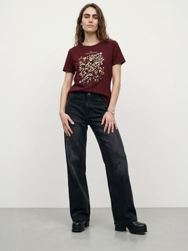Max Women Foil Print T-Shirt (Red_XXL)