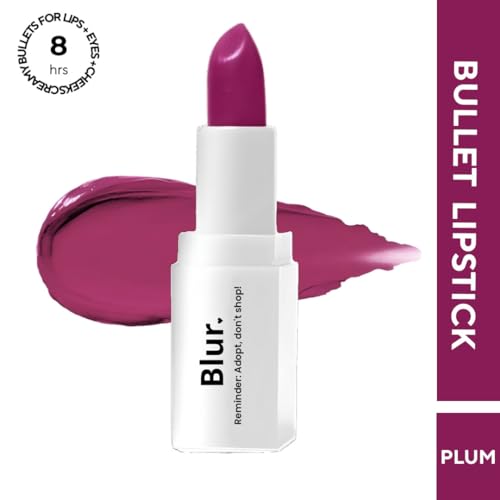 Blur India 3 in 1 Bullets For Lips + Eyes + Cheeks | Pack of 2 – Put Me On Your Lips...Not Your Lying Ex (Red) & Reminder: Adopt, Don’t Shop! (Plum)