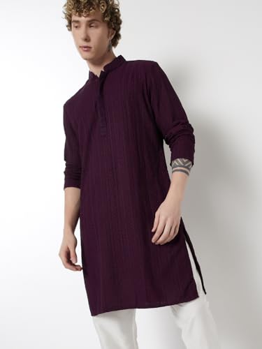 Max Men's Rayon Regular Kurta (TSSLGPA2503NS_Wine