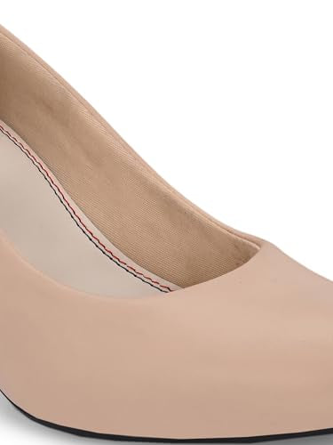 Delize Beige Women mid Heel Pumps 59684-37