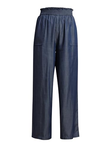 VERO MODA Women's Regular Fit High-Rise Blue Pants