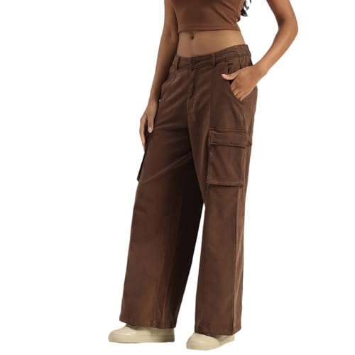 United Colors of Benetton Women's Regular Trousers & Capris (25A4DVKDF06GG23N_Brown