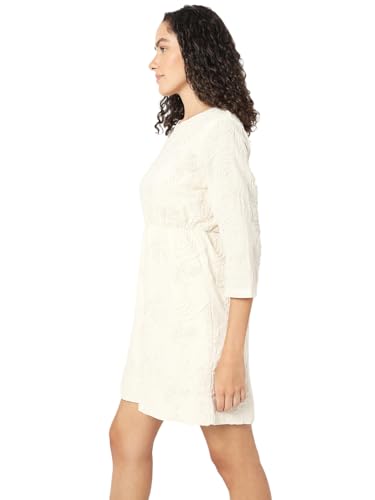 VERO MODA Women's Fit and Flare Beige Dress